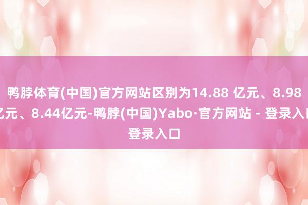 鸭脖体育(中国)官方网站区别为14.88 亿元、8.98亿元、8.44亿元-鸭脖(中国)Yabo·官方网站 - 登录入口