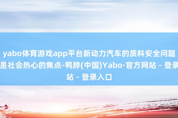 yabo体育游戏app平台新动力汽车的质料安全问题永恒是社会热心的焦点-鸭脖(中国)Yabo·官方网站 - 登录入口